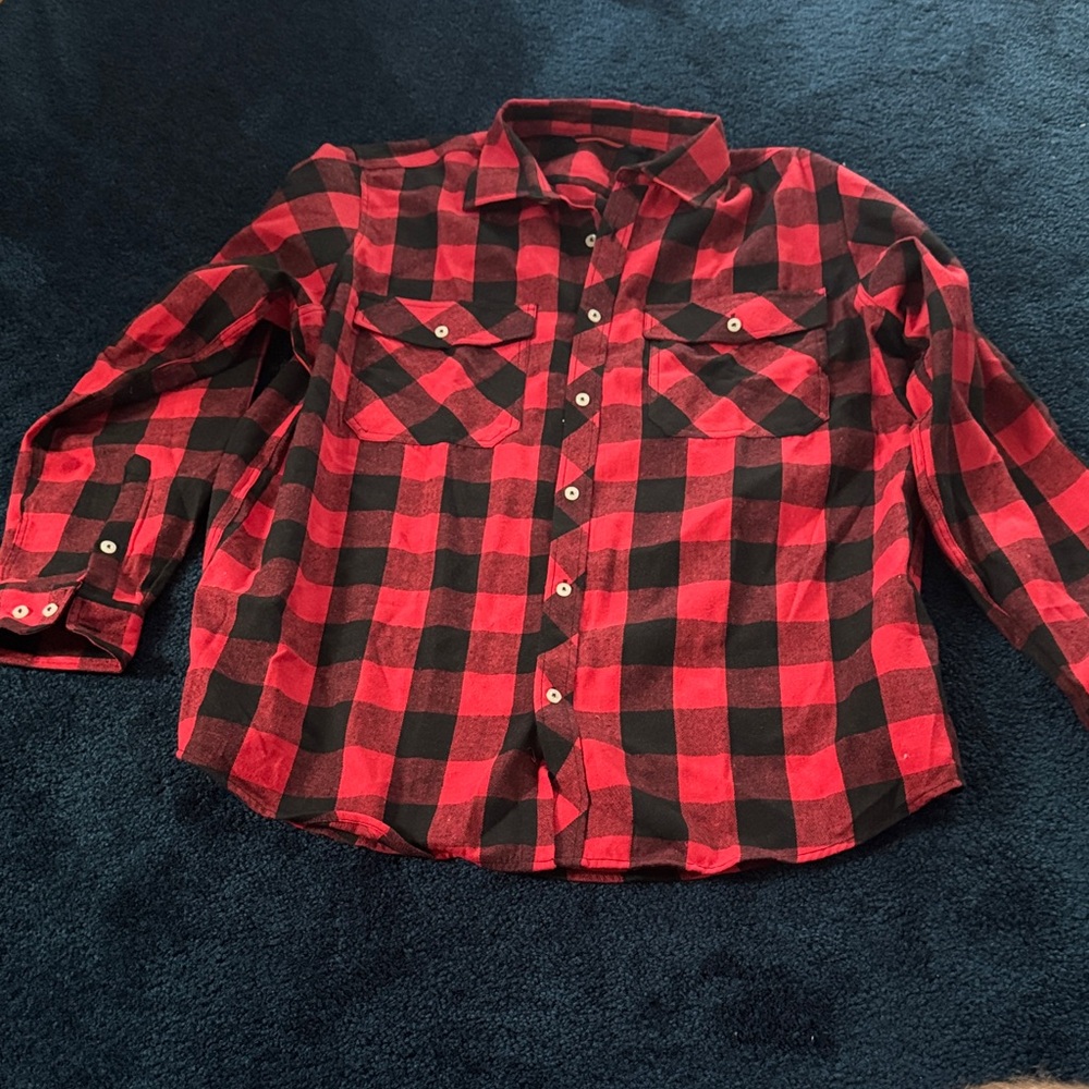 Red and Black Plaid Men’s Shirt